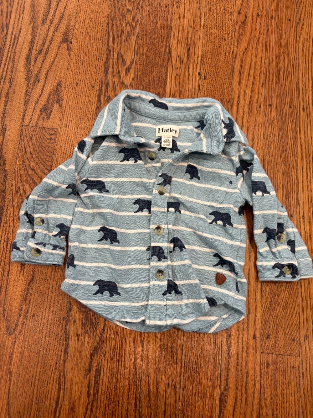 Hatley Blue Bear Print‎ Button-Up Shirt (12–18M)